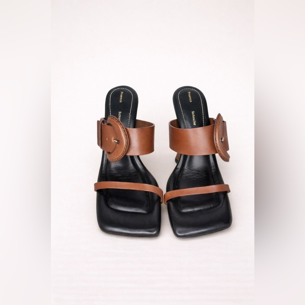 Proenza Schouler Black and Tan Mules